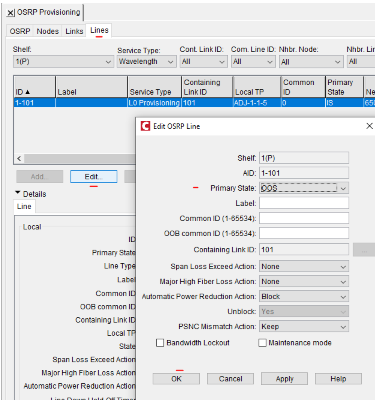 OME 6500 How to delete Permanent SNC (PSNC) for rerouting to a