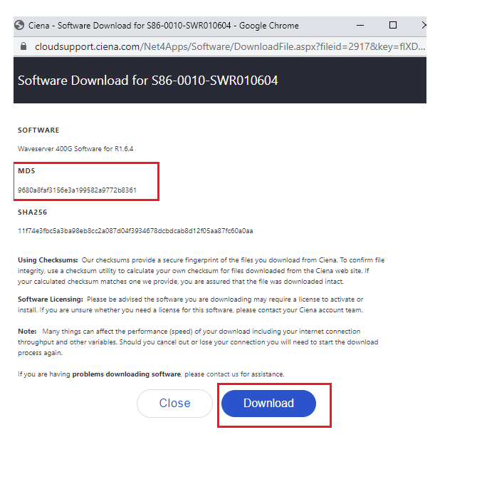 Waveserver How to Check an MD5 Checksum on windows/Linux