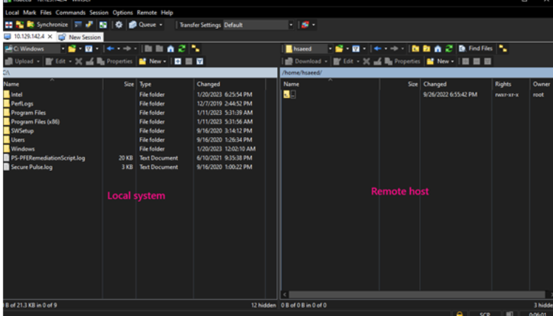 Z-Series: Move files from one location to another using WinSCP.